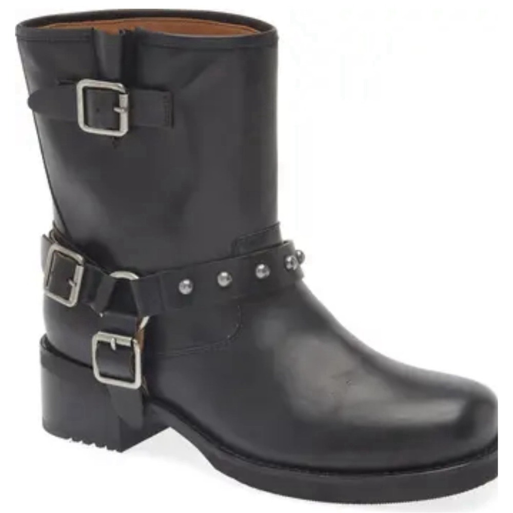 Chocolate Blu Joss Moto Bootie Black Leather Size 39/8/ 8.5